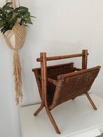 Rotan vintage tijdschriften mand, Gebruikt, Mand, Rond, Ophalen of Verzenden
