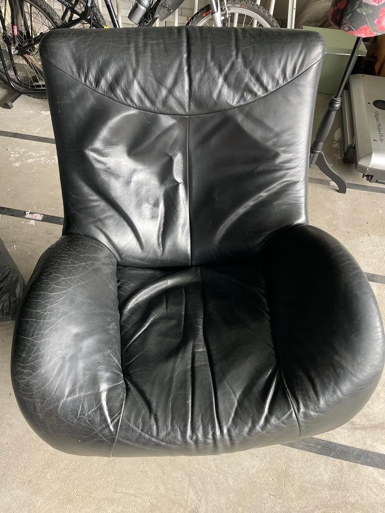 LEOLUX 100% Lederen Verstelbare Draaistoel, Huis en Inrichting, Fauteuils, Gebruikt, Leer, Ophalen of Verzenden, 75 tot 100 cm