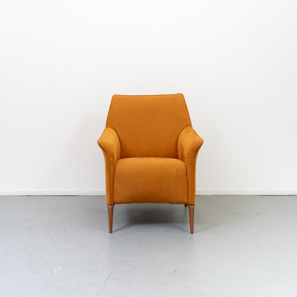 2x Leolux Mayuro Goud/Oker Suède - Bijpassende Pootjes, Huis en Inrichting, Fauteuils, Niet ingevuld, Niet ingevuld, 75 tot 100 cm