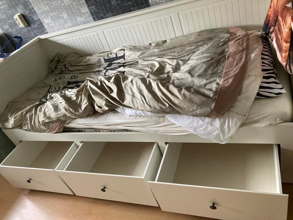 IKEA bed wit met 3 lades, Ophalen, Gebruikt, Eenpersoons, Wit
