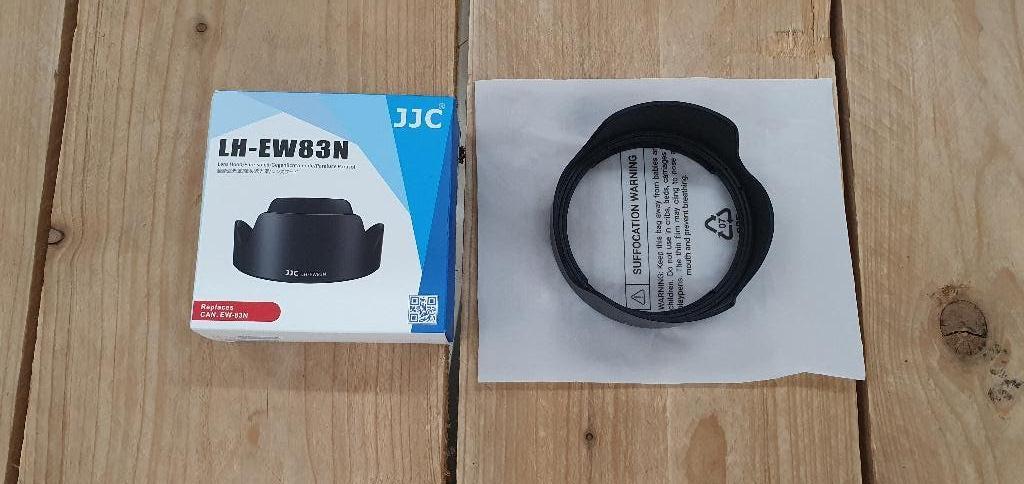 JJC Zonnekap / lenshood - LH-EW83N / EW83N voor Canon, Audio, Tv en Foto, Fotografie | Filters, Zo goed als nieuw, Zonnekap, 70 tot 80 mm