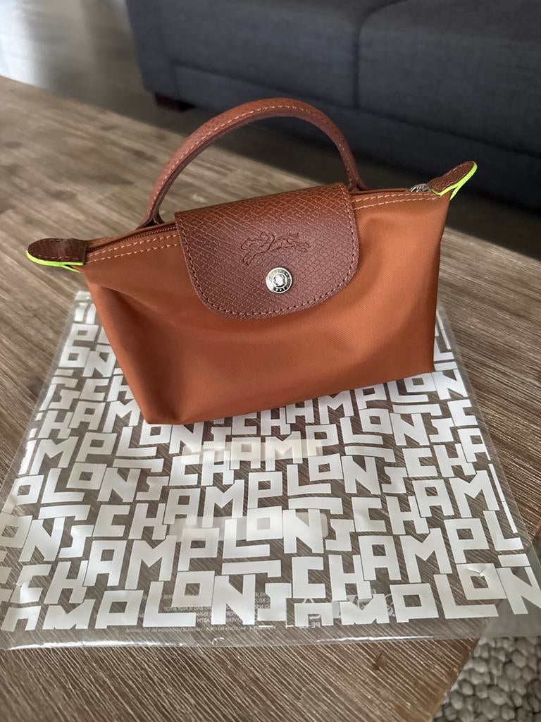 Longchamp Le Pliage Mini - cognac, Ophalen of Verzenden, Nieuw, Bruin, Handtas