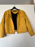 Gele suede jas van Zara, Ophalen of Verzenden, Zo goed als nieuw, Maat 36 (S), Geel