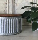 Zinken kuip gekarteld zinken trommel met houten deksel, Ophalen