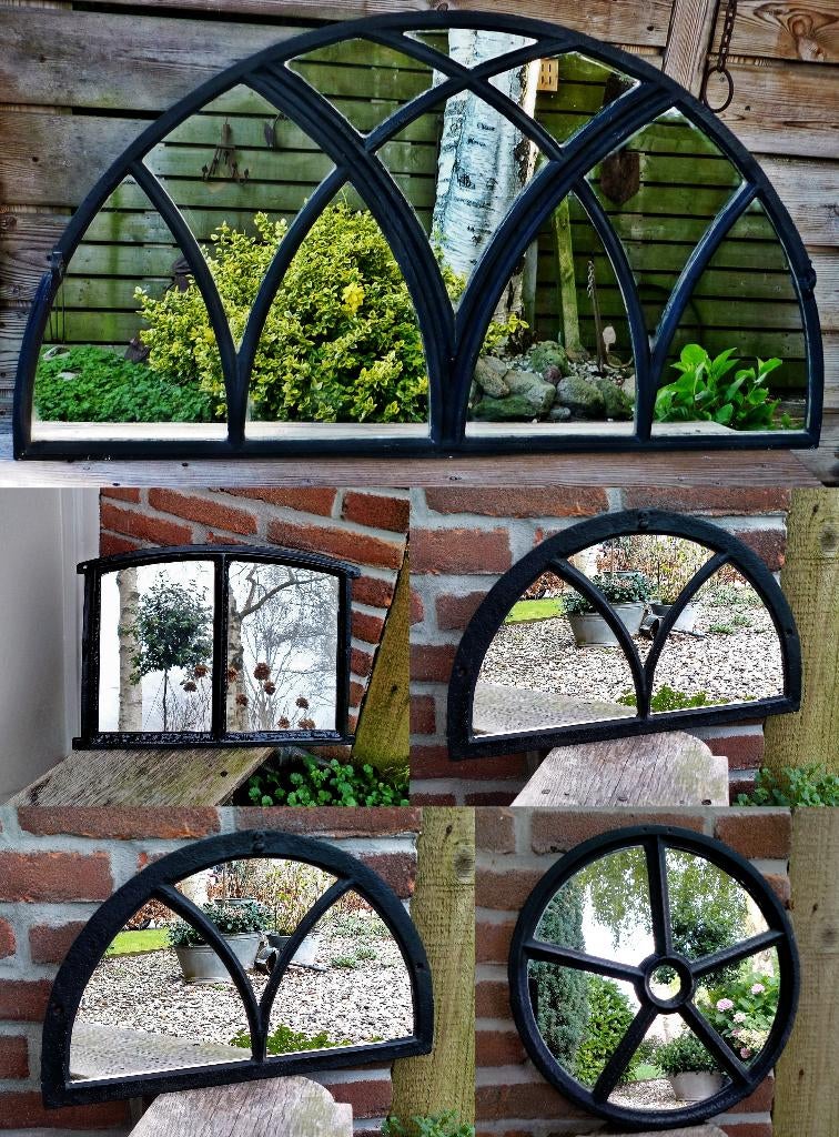 4x Antiek Boeren Tuin Spiegel Tuinspiegel - Zie Omschrijving, Ophalen of Verzenden, Zo goed als nieuw