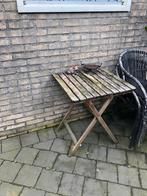 Houten tuintafeltje 60x60 cm - inklapbaar, Ophalen of Verzenden, Gebruikt, Vierkant, Hout