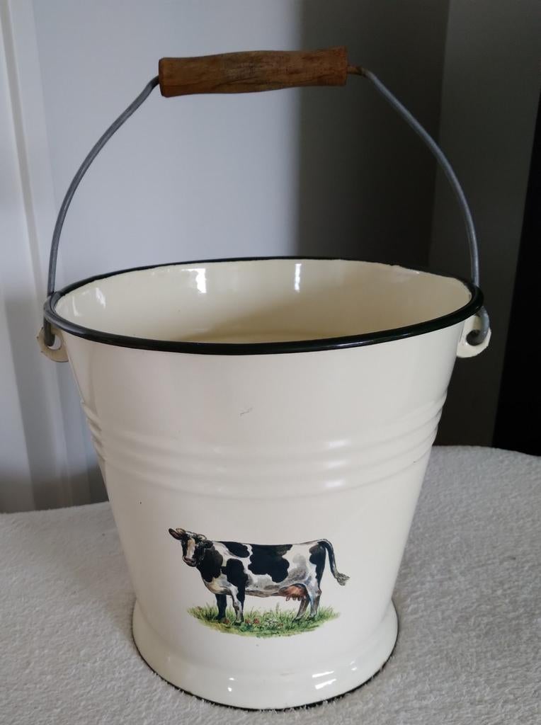 Retro  emaille emmer, Ophalen of Verzenden