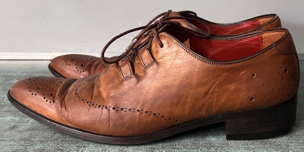 Leren veterschoenen. Mt 38., Kleding | Heren, Schoenen, Bruin, Ophalen of Verzenden, Zo goed als nieuw, Leer