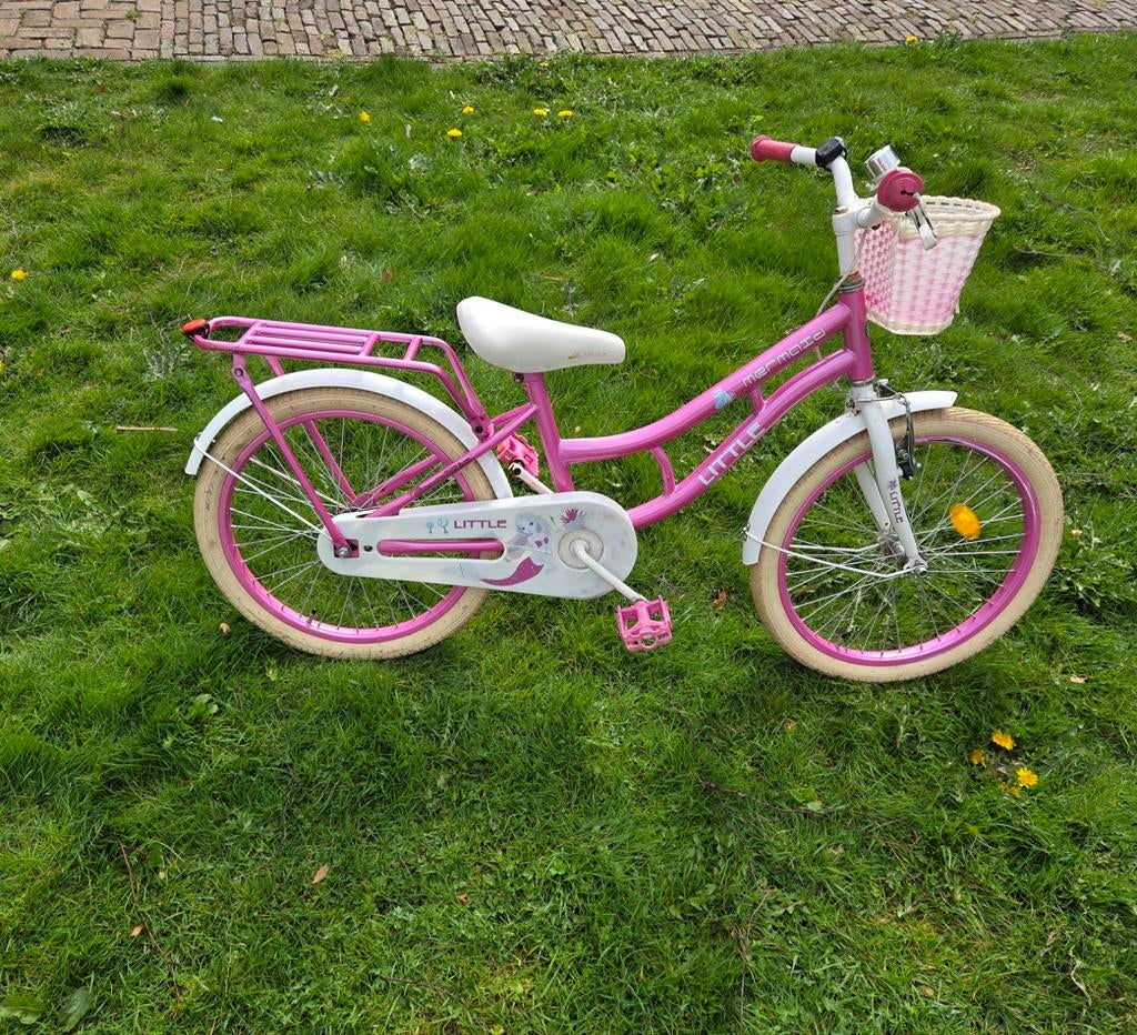 Roze meisjesfiets 20 inch met mandje, Ophalen, Gebruikt, 20 inch