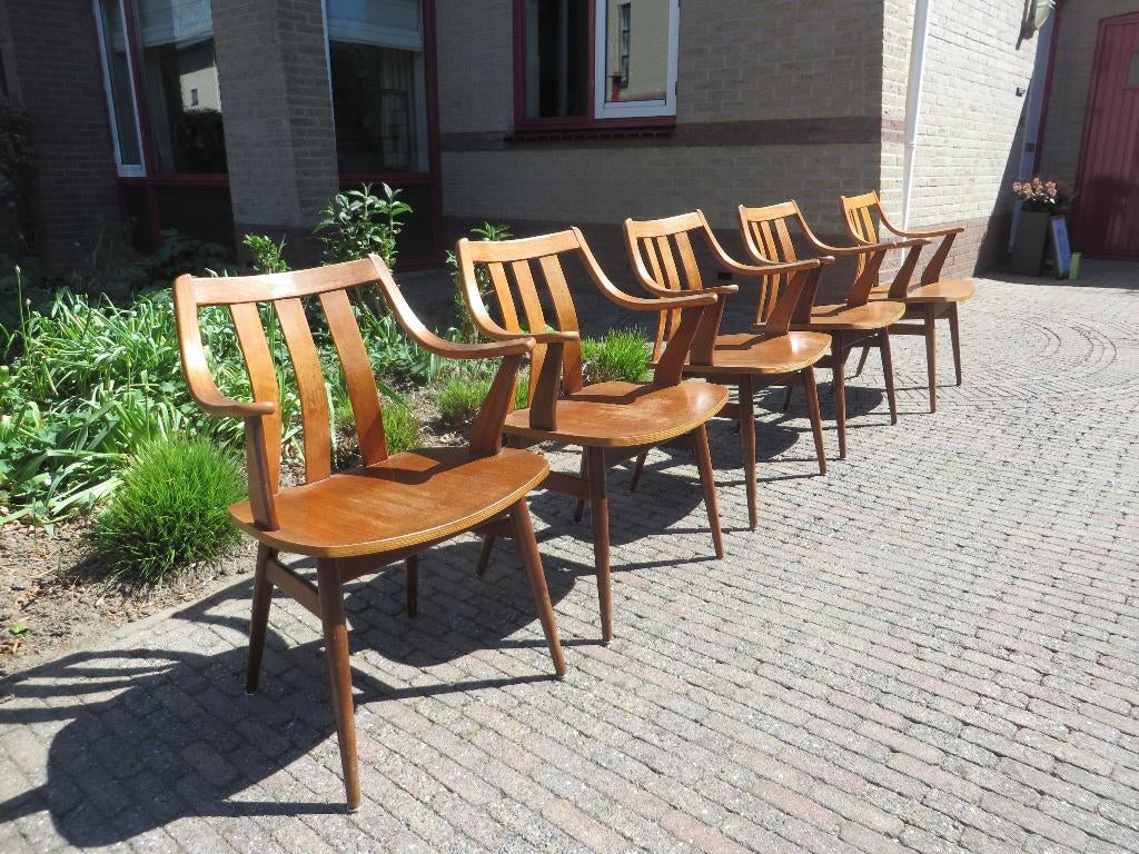 Pastoe stoelen designer Cees Braakman, Huis en Inrichting, Stoelen, Ophalen, Gebruikt, Bruin, Mid century modern design