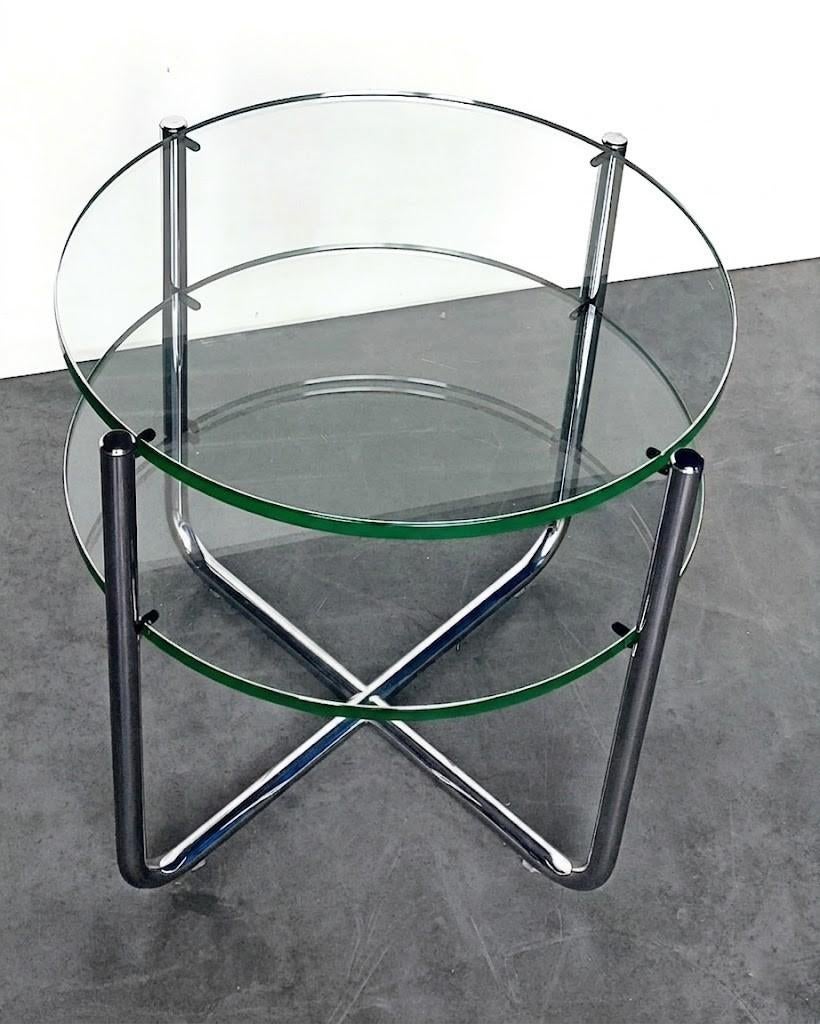 Gispen bijzettafel GT 425 | 2 bladen | glanschroom | izgs, 45 tot 60 cm, Minder dan 55 cm, Gebruikt, .