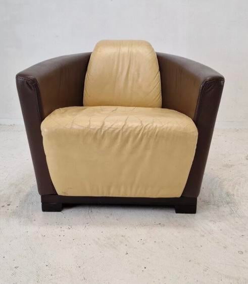 Vintage Italiaans design lounge fauteuils Calia “Hotel”, Ophalen of Verzenden, 75 tot 100 cm, Gebruikt, Retro art deco design