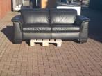 Bank zwart leder 2,5 zits met verstelbare hoofdsteunen, Huis en Inrichting, Ophalen, Gebruikt, 200 tot 250 cm, Leer