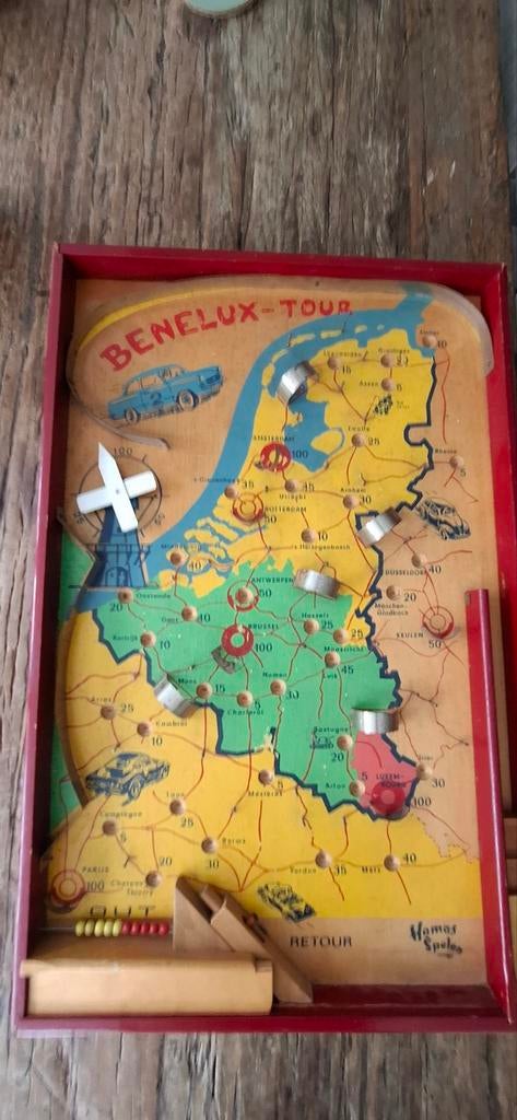 Vintage Homas Knikkerspel Benelux Tour, Ophalen, Minder dan 500 stukjes, Gebruikt, Overige typen