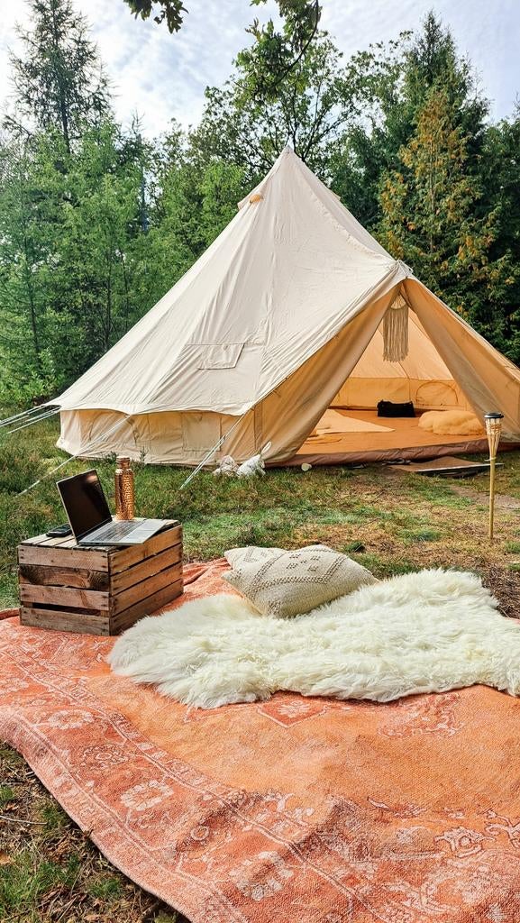 VEVOR 6M Bell Tent + Onderzeil - Weinig gebruikt, Caravans en Kamperen, Tenten, Ophalen, Zo goed als nieuw