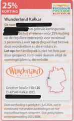 Wunderland Kalkar 25% korting. Postcodeloterij voordeelbon., Drie personen of meer, Kortingskaart