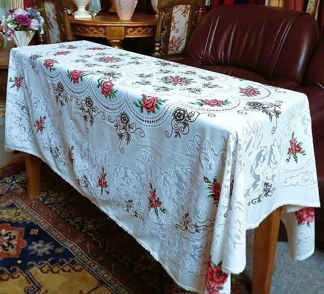 Engels tafelkleed vintage - Old Country Roses - wit- 172x130, Verzenden, Zo goed als nieuw, Rechthoek, Binnen