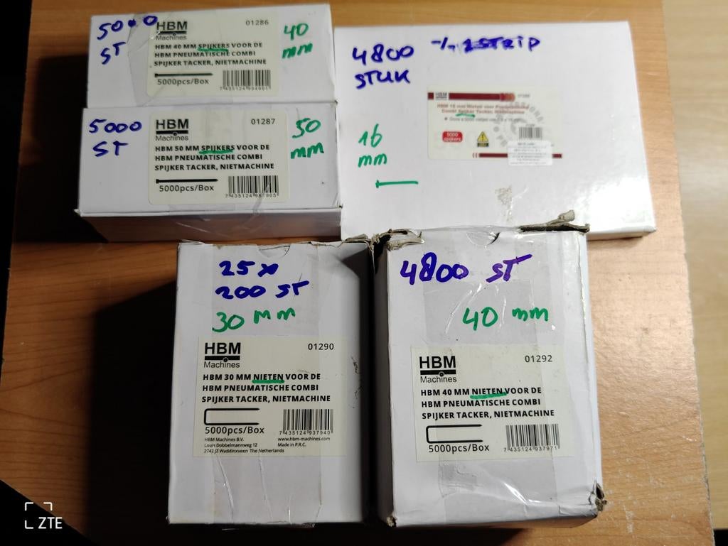 HBM  Spijkers en Nieten voor pneumatische Tacker, Ophalen of Verzenden, Nieuw, 50 tot 100 mm, Overige typen