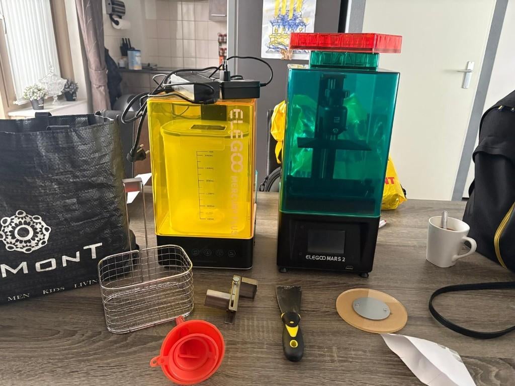 RESIN 3D Printer Elegoo Mercury plus en Elegoo Mars 2, Computers en Software, 3D Printers, Ophalen, Gebruikt, ELEGOO