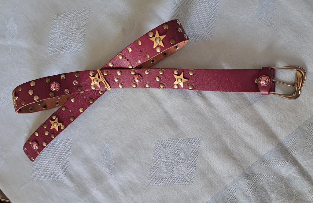 Leren ceintuut met studs,, Kleding | Dames, Riemen en Ceinturen, Ophalen of Verzenden, Zo goed als nieuw, Overige kleuren, 90 tot 100 cm
