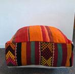 Kelim poef, vintage berber zitkussen, bohemian poef, Ophalen, Rechthoekig, 50 tot 75 cm, 50 tot 75 cm