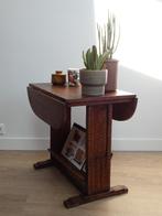 Antiek art deco eikenhouten klaptafeltje / wandmeubel, Ophalen, Gebruikt, Eikenhout, Minder dan 150 cm