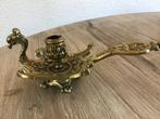 Antieke Messing Kandelaar Pauw - Uniek Design, Antiek en Kunst, Ophalen of Verzenden, Koper of Brons