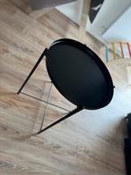Zwart metalen bijzettafel met afneembaar blad, Huis en Inrichting, Tafels | Bijzettafels, Minder dan 55 cm, Metaal of Aluminium