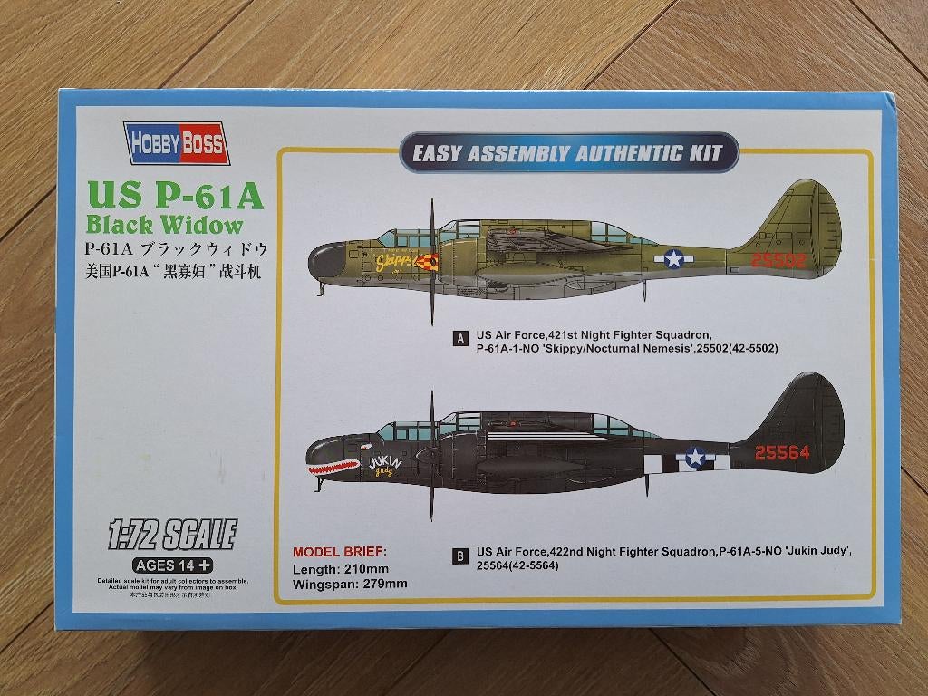 1:72 1/72 Hobby Boss US P-61A Black Widow, Overige merken, 1:72 tot 1:144, Ophalen of Verzenden, Zo goed als nieuw