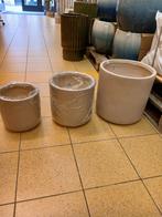 Buitenpotten set beige 3 stuks, Tuin en Terras, Ophalen, Rond, Nieuw, Aardewerk