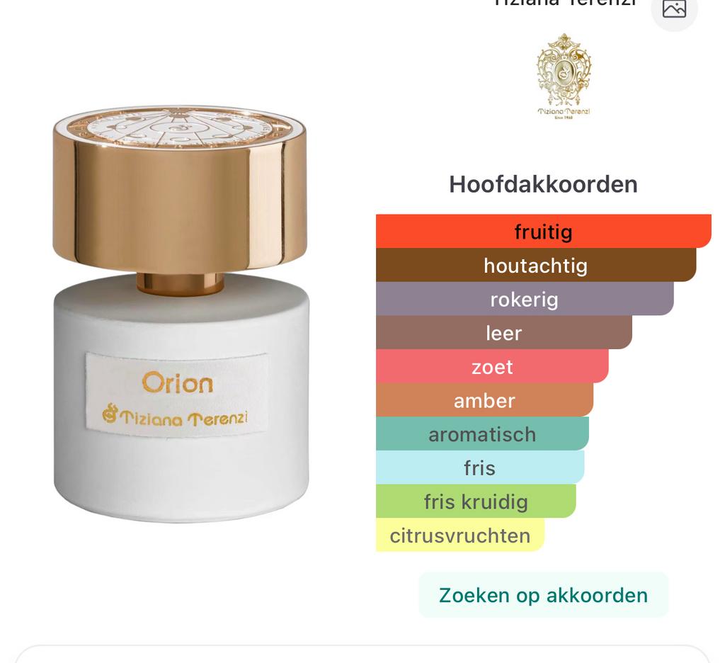 Tiziana Terenzi Orion parfum, Ophalen of Verzenden, Zo goed als nieuw