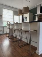 4x IKEA Glenn barkrukken - Nette staat, wit/chroom, Ophalen, Kunststof, Gebruikt, Met voetsteun