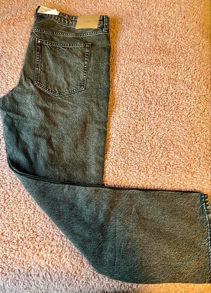 Nieuw! H&M Straight regular jeans low waist - maat 50, Ophalen of Verzenden, Nieuw, Grijs