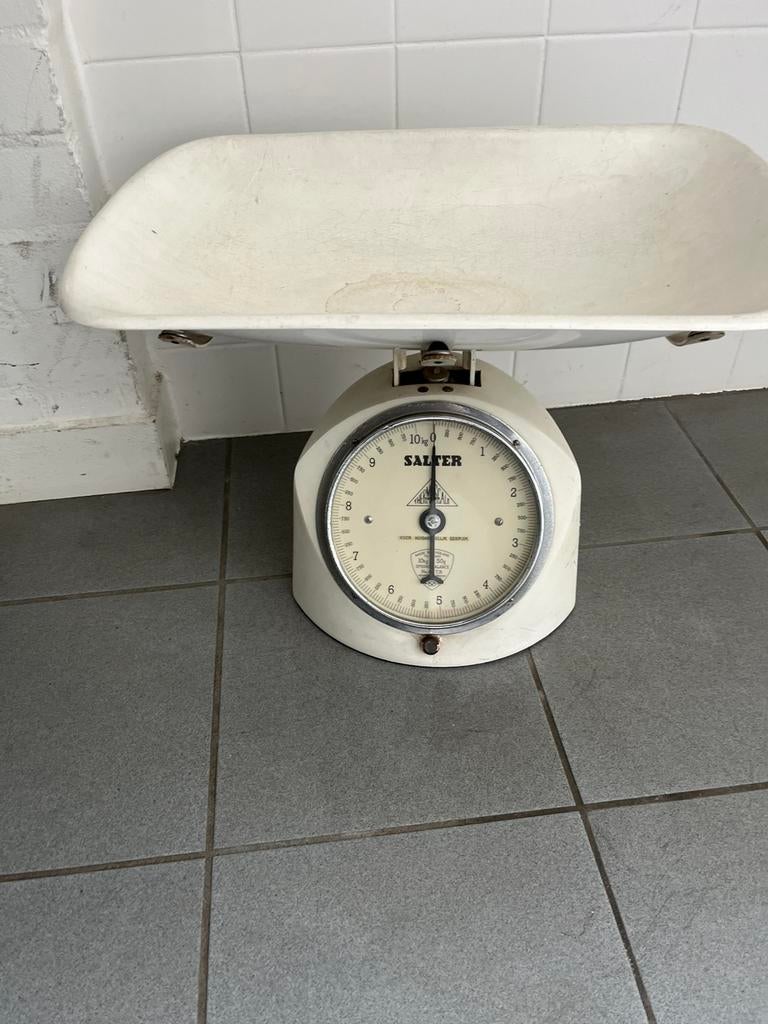 Vintage weegschaal, Witgoed en Apparatuur, Weegschalen, Minder dan 10 kg, Keukenweegschaal, Ophalen of Verzenden, Zo goed als nieuw