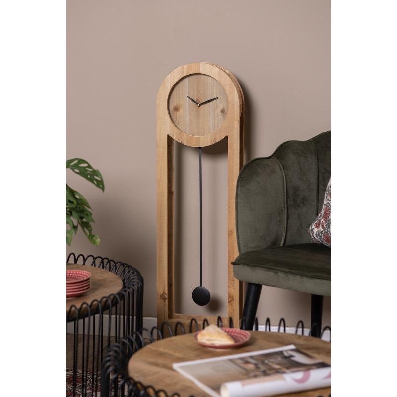 Staande Klok 28x100 cm Bruin Zwart Hout Klok op Voet, Huis en Inrichting, Woonaccessoires | Klokken, Ophalen of Verzenden, Nieuw