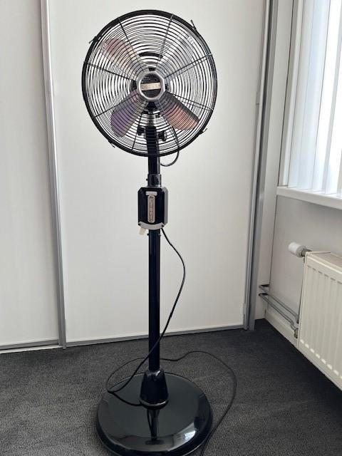 Vintage Cinni design ventilator – zwart metaal, Ophalen, Gebruikt, Statiefventilator
