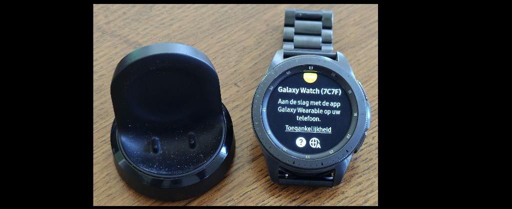 Samsung Galaxy Watch SM-R810 Zwart, Ophalen, Zwart, Samsung ⌚️, Zo goed als nieuw