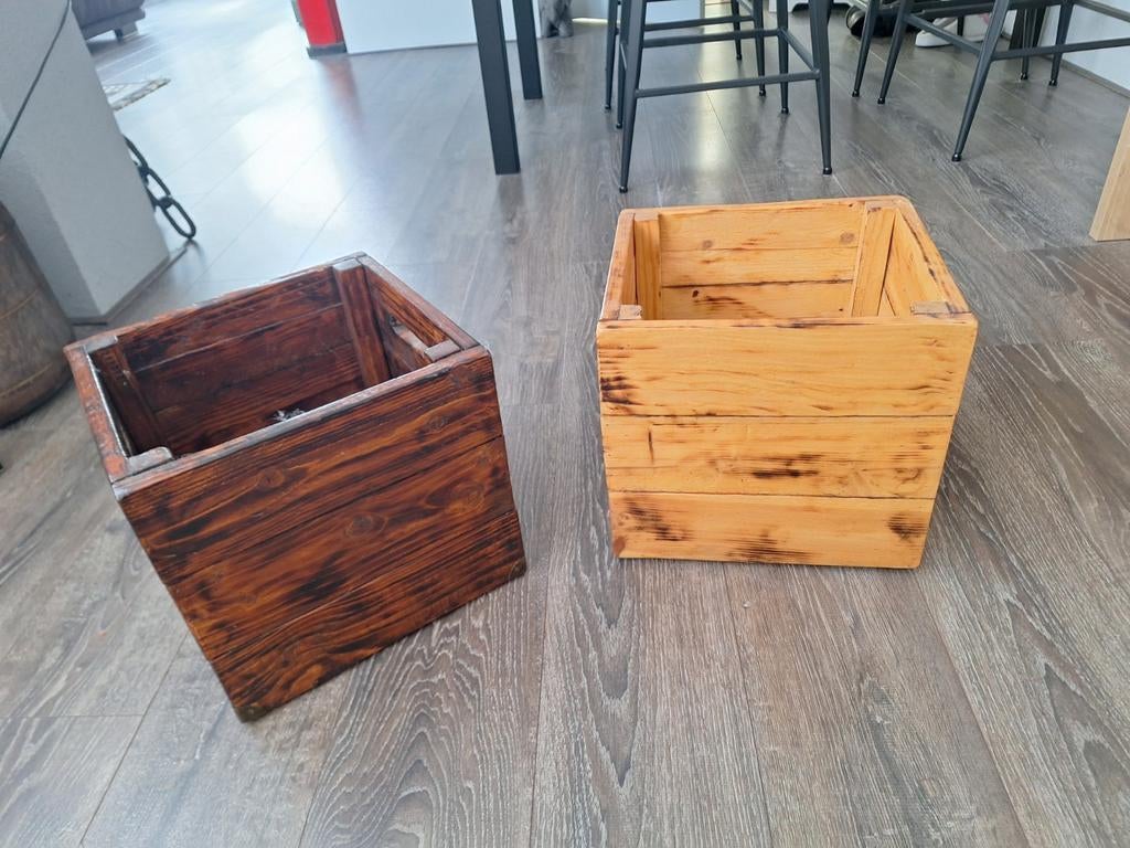 Plantenbakken brocant vintage, Ophalen, Vierkant, Hout, Minder dan 30 cm