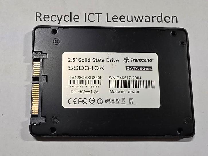 Transcend 128gb laptop ssd hdd hardeschijf ssd340k, Computers en Software, Harde schijven, Gebruikt, Laptop, Intern, SSD, SATA