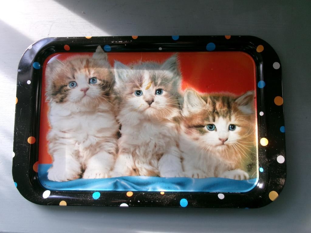 Prachtig vintage jaren 60 poesjes dienblad, Antiek en Kunst, Antiek | Speelgoed, Ophalen of Verzenden