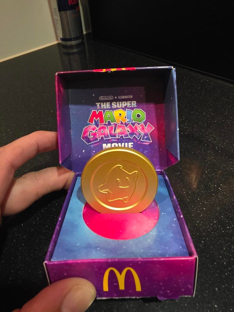 McDonald's Super Mario Galaxy Movie munt, Ophalen of Verzenden, Zo goed als nieuw, Gebruiksvoorwerp