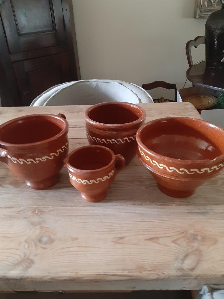 4 Oude Workumer Aardewerk Potten - Authentiek Fries, Antiek en Kunst, Antiek | Keramiek en Aardewerk, Ophalen