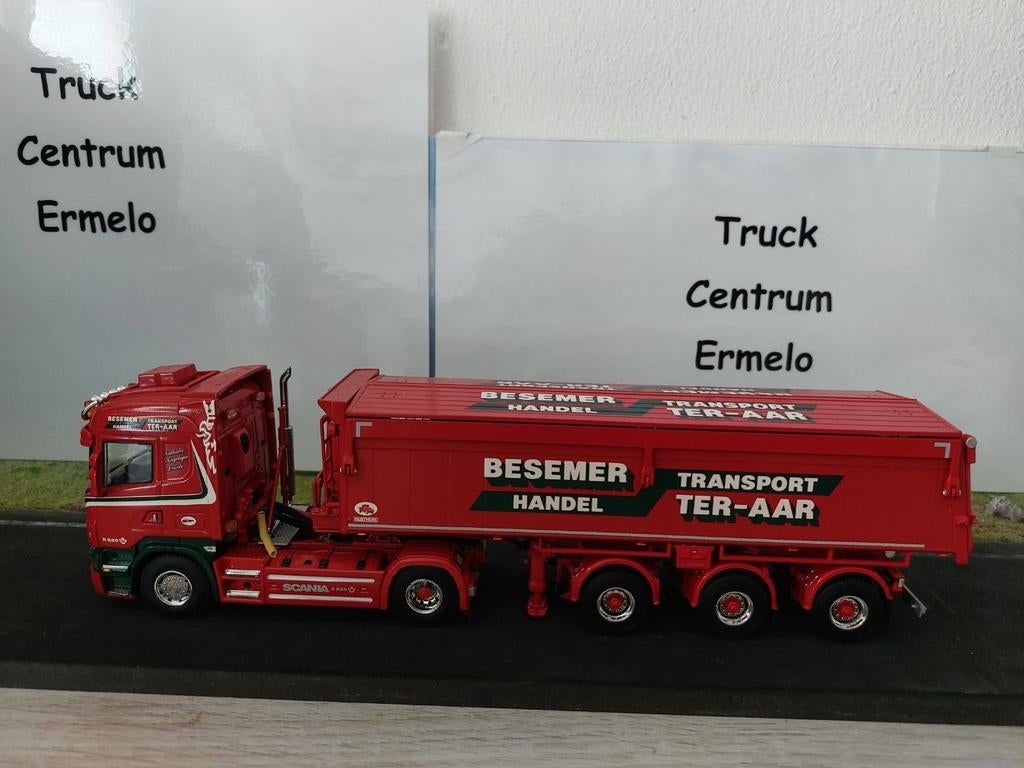 Besemer Scania r Highline met zandkipper, Hobby en Vrije tijd, Modelauto's | 1:50, Ophalen of Verzenden, Nieuw, Bus of Vrachtwagen