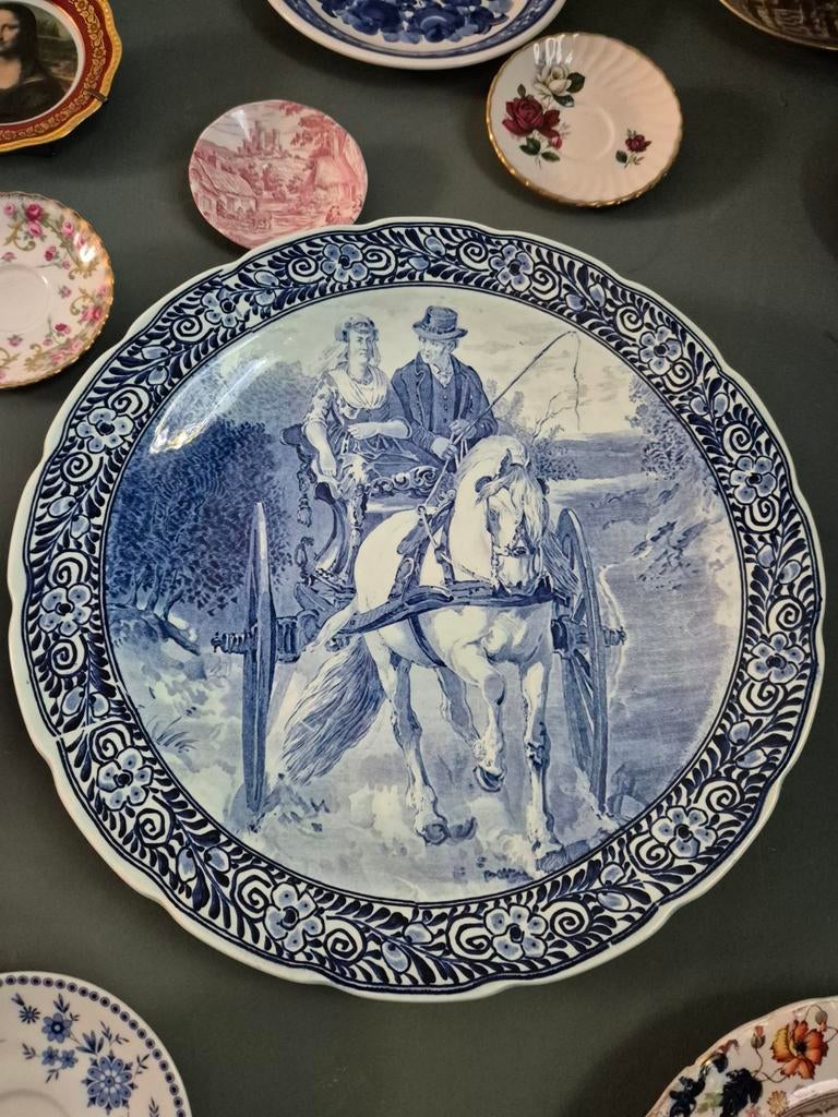Delftsblauw wandbord, handgemaakt, Boch voor Sphinx, Ophalen of Verzenden