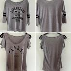 2 Grijze shirts: lange en korte mouwen, maat M, Maat 38/40 (M), Ophalen of Verzenden, Zo goed als nieuw, Korte mouw