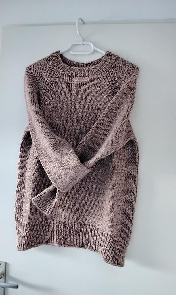 handgebreide raglan trui, maat 38/40, Kleding | Dames, Truien en Vesten, Ophalen of Verzenden, Nieuw, Maat 38/40 (M), Beige
