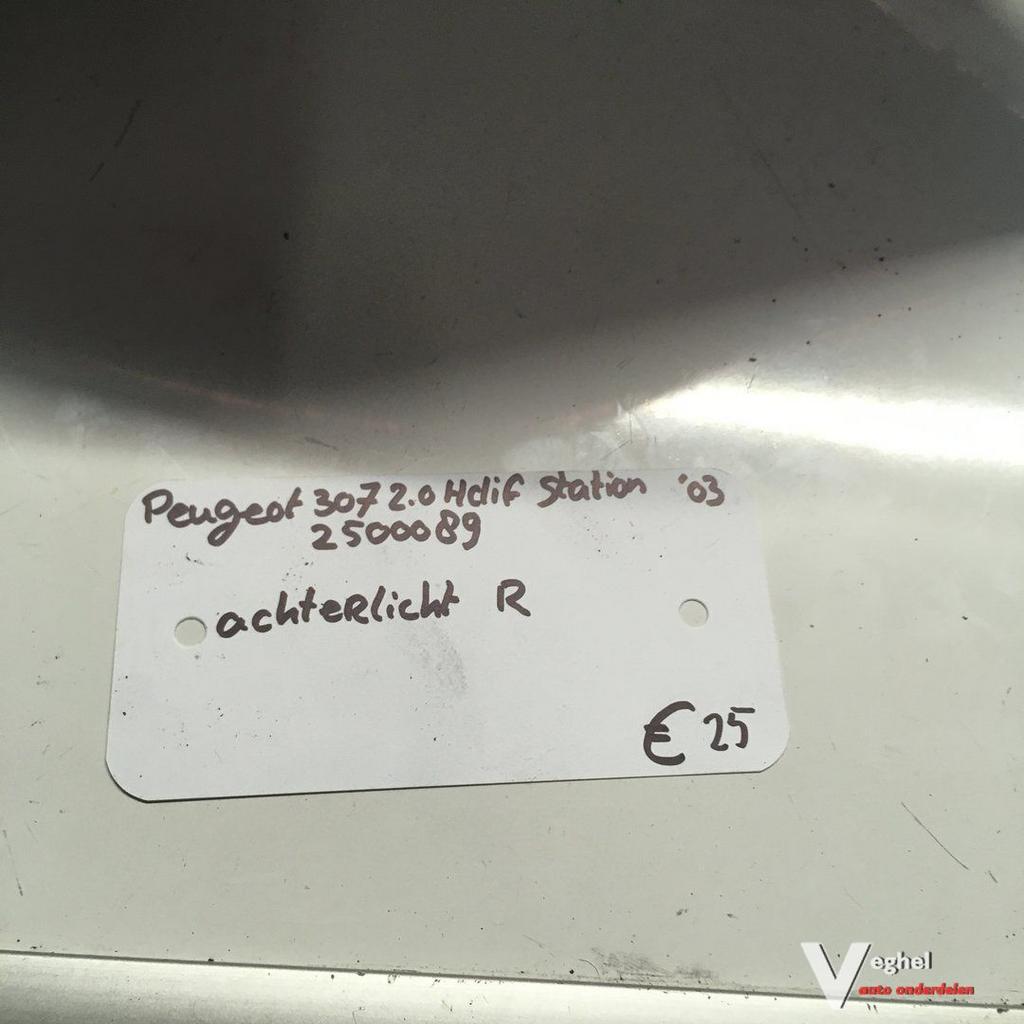 Peugeot 307 Station 2.0 hdi 2003 Wagennr 2500089  Achterlich