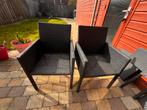4 Rieten tuinstoelen ook inclusief tafel eventueel, Ophalen of Verzenden, Gebruikt, Rotan, Verstelbaar