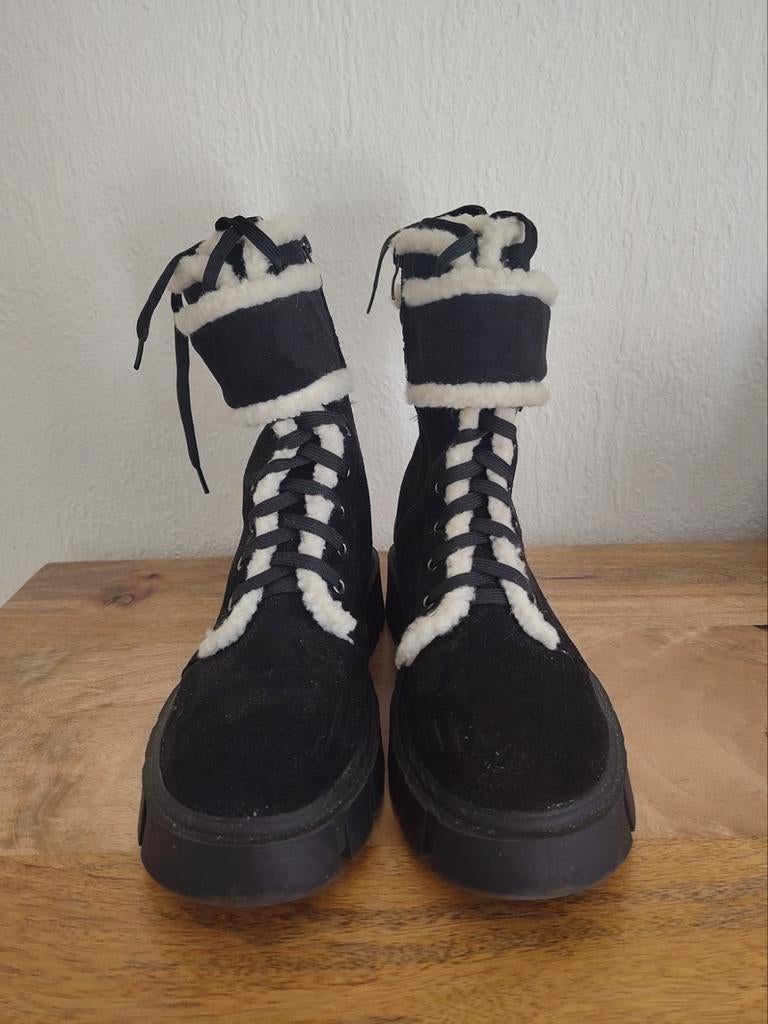 Warme suède look laarzen met dikke zolen en rits, Ophalen of Verzenden