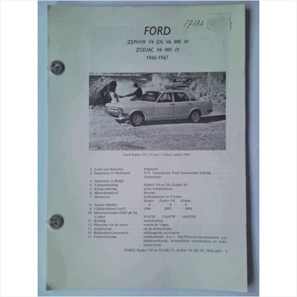 Ford Zephyr V4 en V6 Zodiac V6 Vraagbaak losbladig 1966-1967, Boeken, Auto's | Boeken, Ophalen of Verzenden, Gelezen, Ford